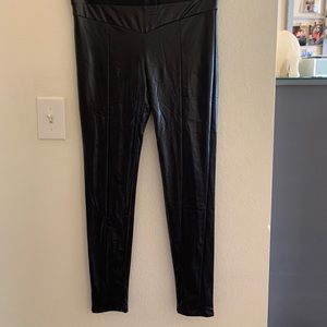 Bebe- black leather leggings